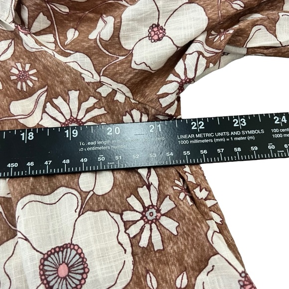 Free People Miss Daisy print balloon sleeve boho top SZ S - Picture 5 of 9